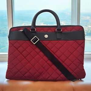Knomo London laptop bag quilted & padded for Laptop slim briefcase unisex